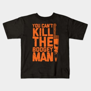 Boogeyman - Halloween - Horror - Distressed Quote - Orange Kids T-Shirt